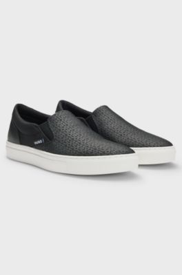 Slip-on shoes with logo vamp, Black