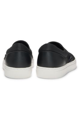 Slip-on shoes with logo vamp, Black