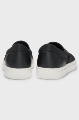 Slip-on shoes with logo vamp, Black