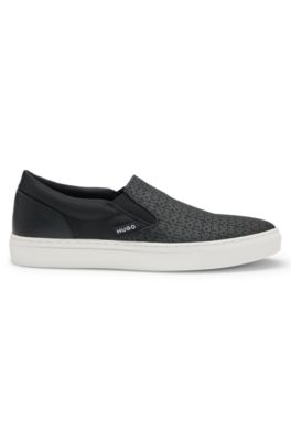 Slip-on shoes with logo vamp, Black