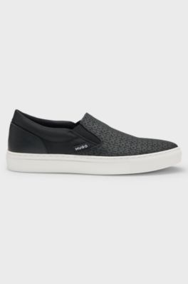 Slip-on shoes with logo vamp, Black