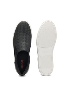 Slip-on shoes with logo vamp, Black
