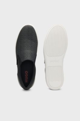 Slip-on shoes with logo vamp, Black
