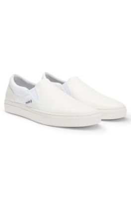 Slip-on shoes with logo vamp, White
