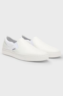 Slip-on shoes with logo vamp, White