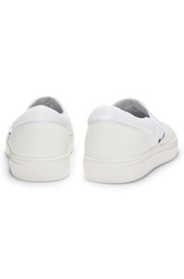 Slip-on shoes with logo vamp, White
