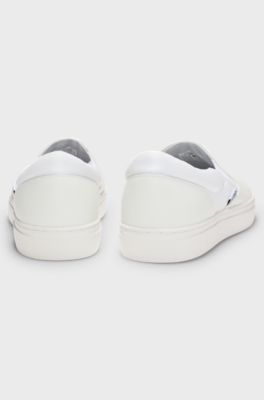 Slip-on shoes with logo vamp, White