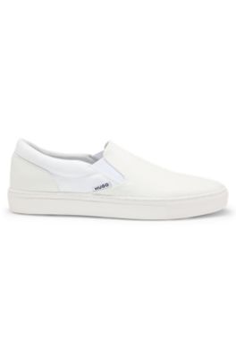 Slip-on shoes with logo vamp, White