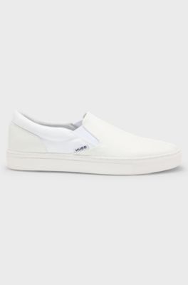 Slip-on shoes with logo vamp, White