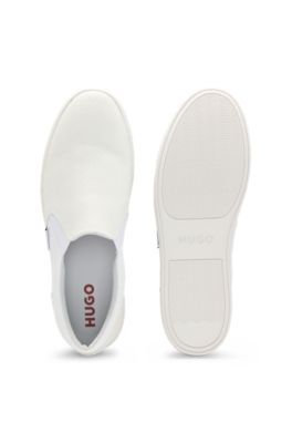 Slip-on shoes with logo vamp, White