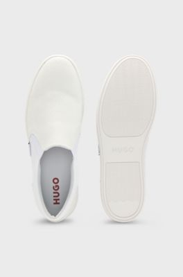 Slip-on shoes with logo vamp, White
