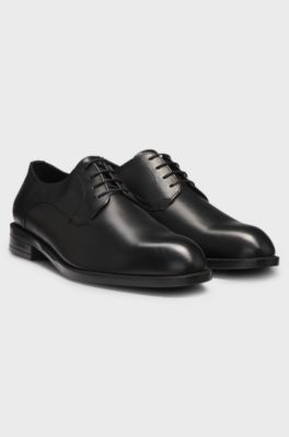 Derby shoes in leather, Black