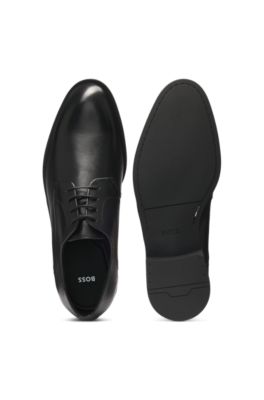 Derby shoes in leather, Black