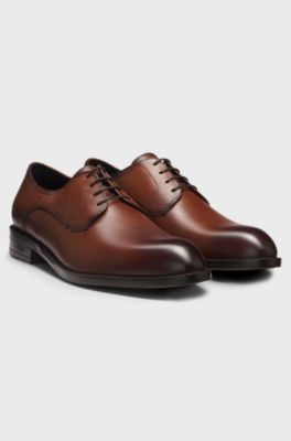 Derby shoes in leather, Brown