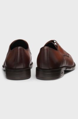 Derby shoes in leather, Brown