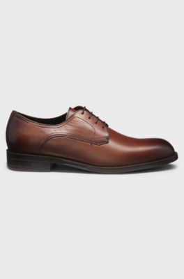 Derby shoes in leather, Brown