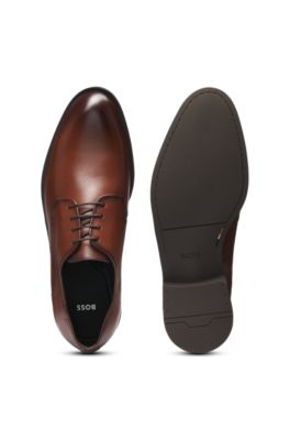 Derby shoes in leather, Brown