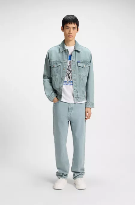 Veste Regular en denim rigide bleu clair