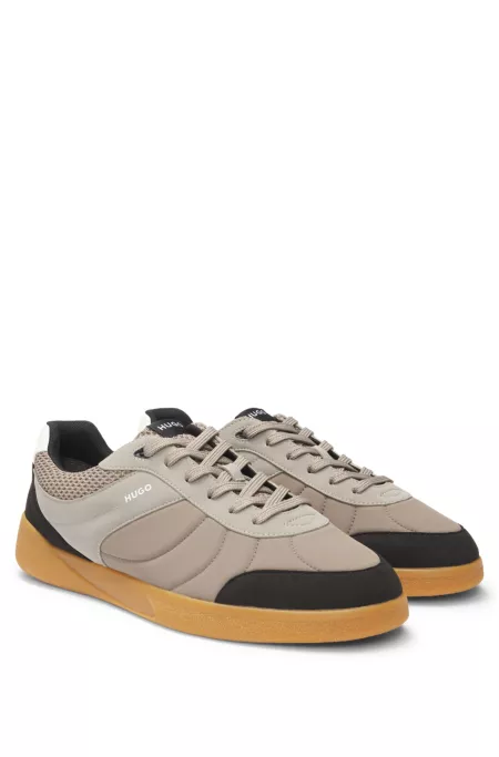 Football-inspired trainers with faux suede