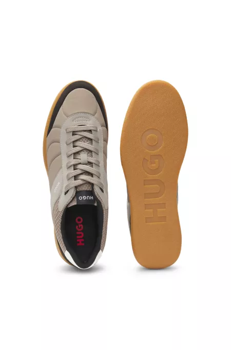 Football-inspired trainers with faux suede