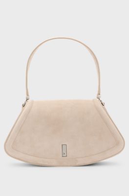 Ariell shoulder bag in suede, Light Beige