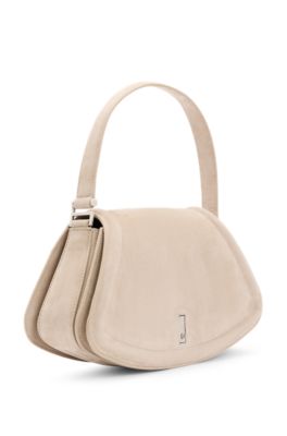 Ariell shoulder bag in suede, Light Beige