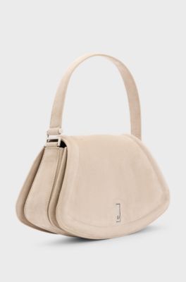 Ariell shoulder bag in suede, Light Beige