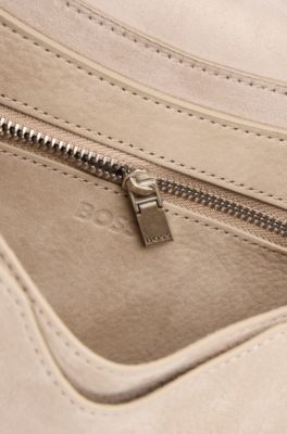 Ariell shoulder bag in suede, Light Beige