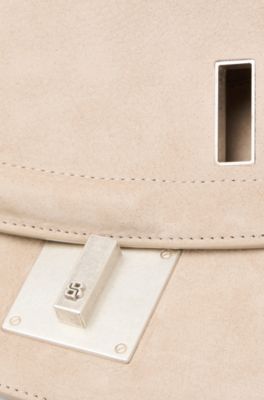 Ariell shoulder bag in suede, Light Beige