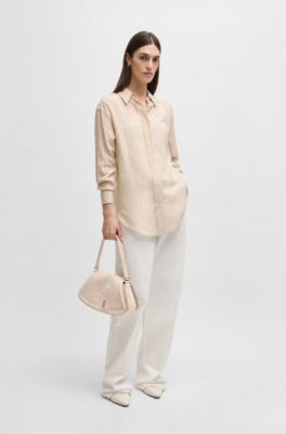 Ariell shoulder bag in suede, Light Beige