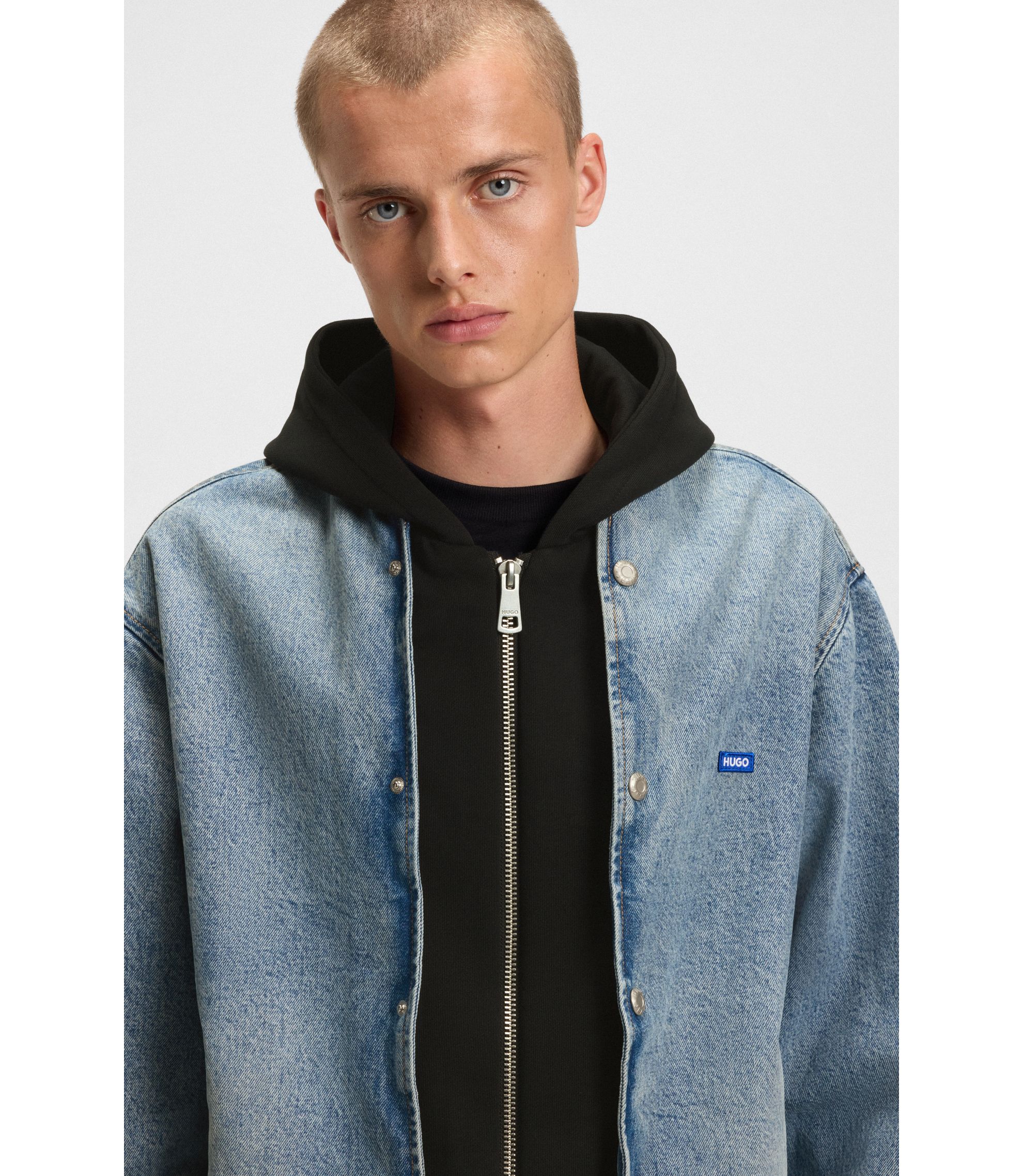 送料無料　HUGO BOSSジャケット　シルバー BOSS - レギュラーフィット タキシードジャケット バージン