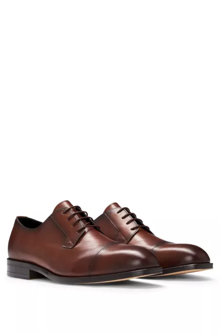 Cap-toe Derby shoes in leather