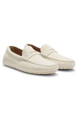 Suede moccasins with penny trim 1