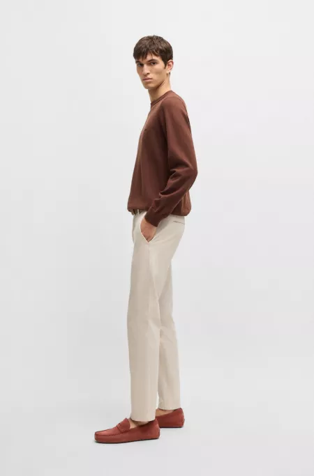 Portuguese-crafted moccasin loafers in suede with penny trim