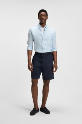 Suede moccasins with penny trim, Dark Blue