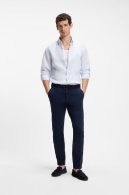 Suede moccasins with penny trim, Dark Blue