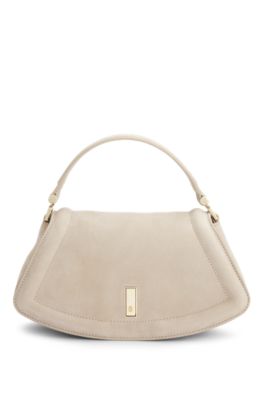 Ariell shoulder bag in nubuck leather, Light Beige