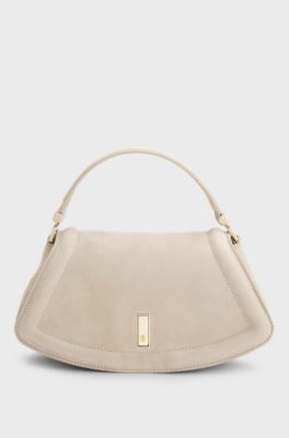 Ariell shoulder bag in nubuck leather, Light Beige
