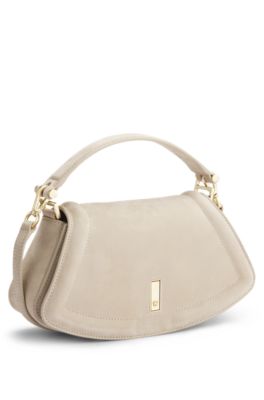 Ariell shoulder bag in nubuck leather, Light Beige