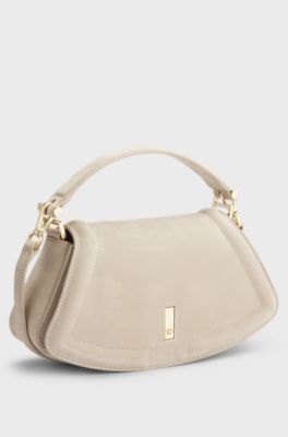 Ariell shoulder bag in nubuck leather, Light Beige