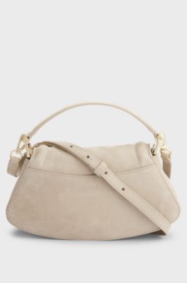 Ariell shoulder bag in nubuck leather, Light Beige