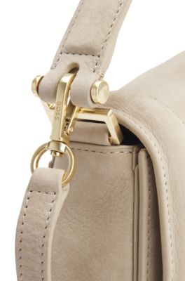 Ariell shoulder bag in nubuck leather, Light Beige