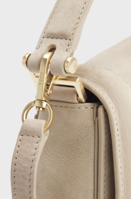Ariell shoulder bag in nubuck leather, Light Beige