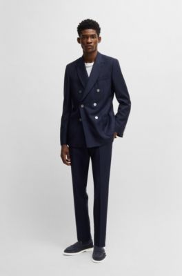 Suede monk shoe with contrast outsole, Dark Blue