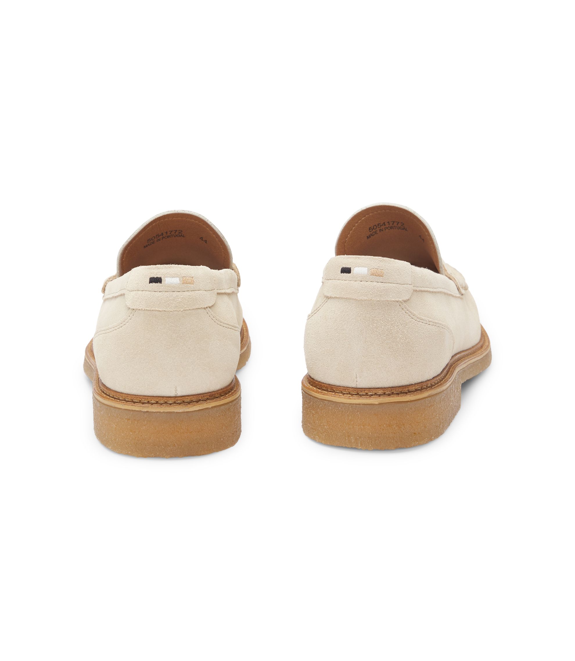 White calf hair Hugo Boss Loafers BOSS Suede Loafers With Deed Logo in White for Men | Lyst UK main image 2