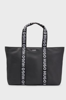 Twill tote bag with logo straps, Black