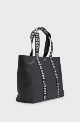 Twill tote bag with logo straps, Black