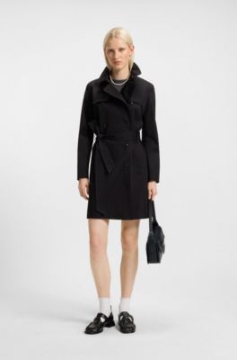 Faux-leather shoulder bag with logo hardware, Black