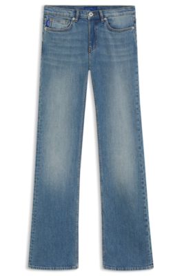 애틀랜틱 블루 컴포트 스트레치 데님 플레어 레그 진, 라이트 블루