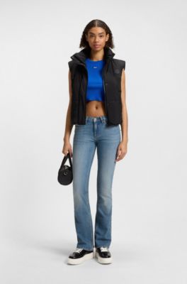 Flared-leg jeans in Atlantic-blue comfort-stretch denim, Light Blue